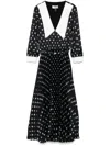 Nissa Pearl-print Midi Dress In 黑色