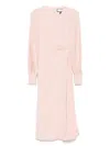 Nissa Pleat-detail Midi Dress In Pink