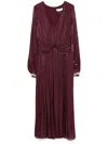 Nissa Pleated Chiffon Midi Dress In Purple