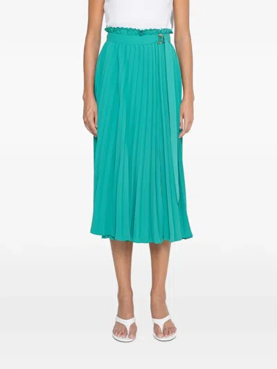 Nissa Pleated High-waisted Skirt In Blue