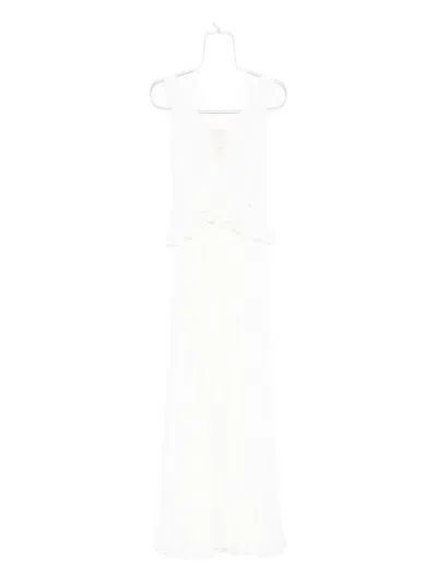 Nissa Pleated Maxi Dress In White