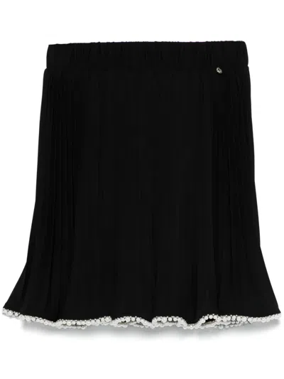 Nissa Pleated Mini Skirt In Black