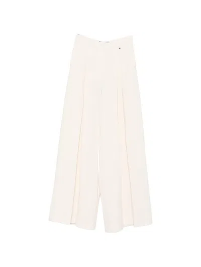 Nissa Pleated Palazzo Pants In Transparent