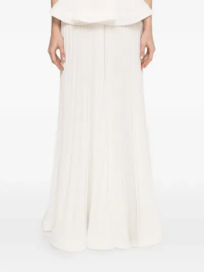 Nissa Pleated Palazzo Pants In White