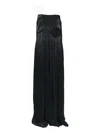 Nissa Pleated Rose-embellished Maxi Dress In Black