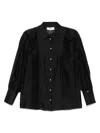 Nissa Pleated Shirt In Schwarz