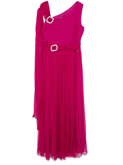 Nissa Pleated-skirt Maxi Dress In Pink