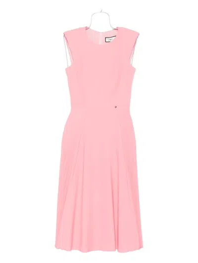 Nissa Pleated Sleeveless Midi Dress In Pink