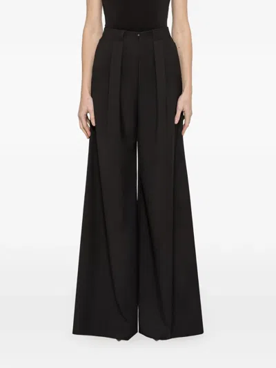 Nissa Pleated Wide-leg Trousers In Black