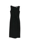 Nissa Polka-dot Embellished Sleeveless Midi Dress In Black