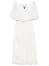 Nissa Polka-dot Midi Dress In Weiss
