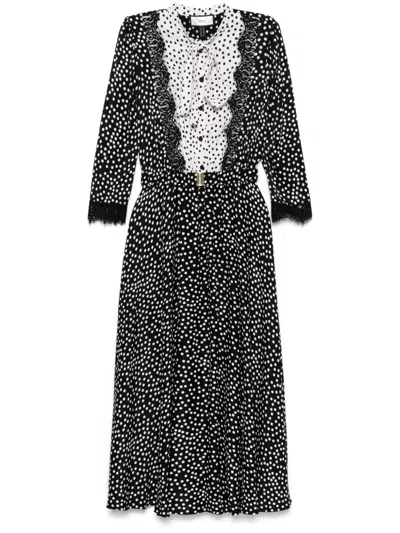 Nissa Polka Dot-print Maxi Dress In Black