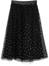 Nissa Polka-dot Print Midi Skirt In Black