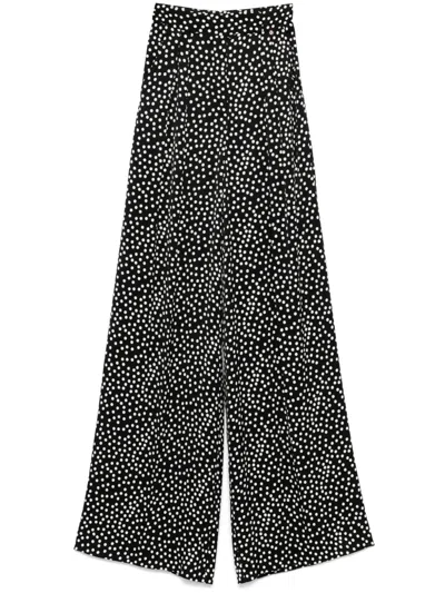 Nissa Polka Dot-print Trousers In Black