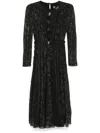 Nissa Polka Dot Tulle Midi Dress In Black