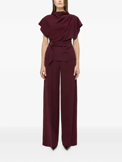 Nissa Pressed-crease Trousers In Red