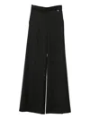 Nissa Pressed-pleat Geometric-pattern Trousers In Black