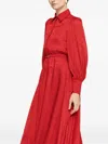 Nissa 벨트 미디 드레스 In Red