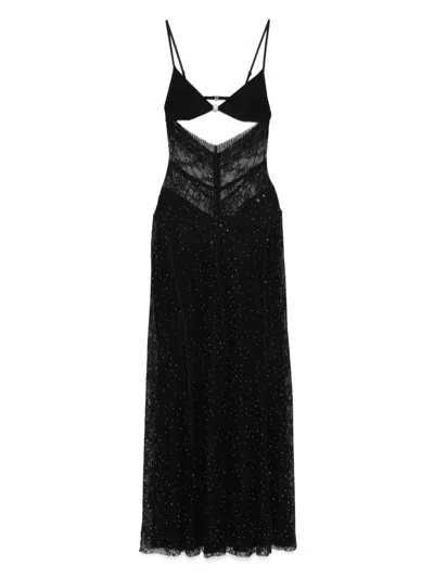 Nissa Rhinestone-embellished Dress In Black