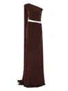 Nissa Rhinestone-embellished Gown In Brown