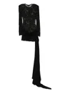 Nissa Rhinestone-embellished Lace Mini Dress In Black