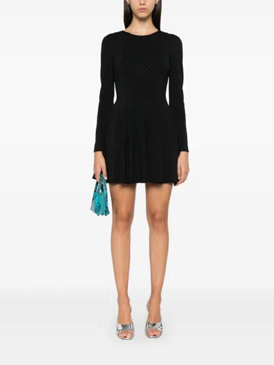 Nissa Rhinestone-embellished Mini Dress In Black