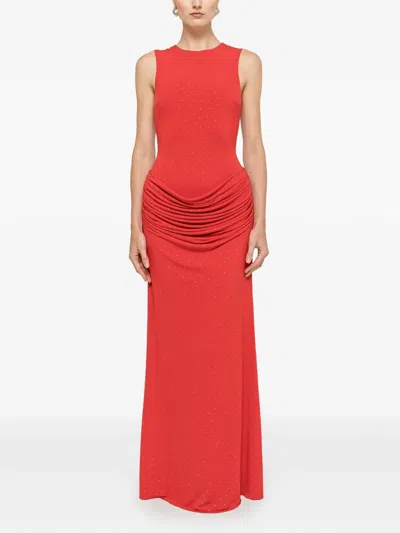 Nissa Rhinestone-embellished Maxi Dress In Red