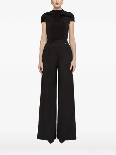 Nissa Ruched Bodysuit In Black