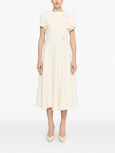 Nissa Ruffled A-line Dress In Neutral