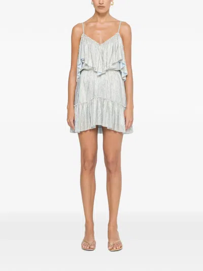 Nissa Ruffled Mini Dress In Blue
