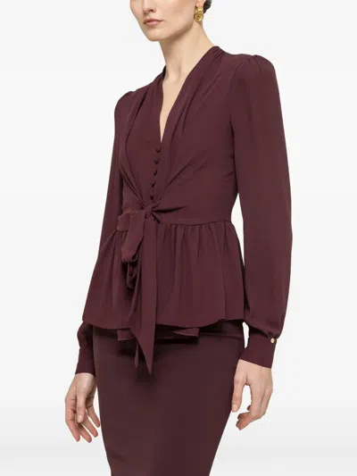Nissa Ruffled Tie Detail Top In Multi