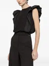 Nissa Ruffled Top In Gray