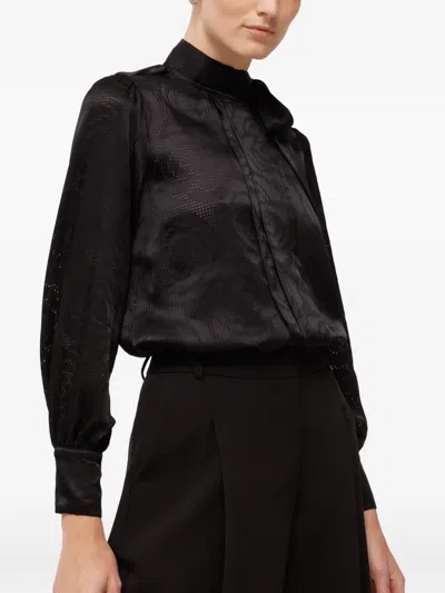 Nissa Satin Viscose Top In Black