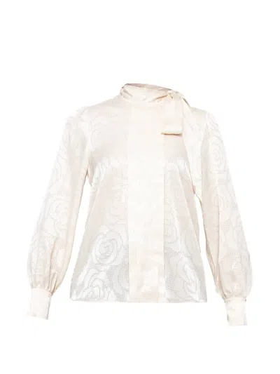 Nissa Satin Viscose Top In Neutral