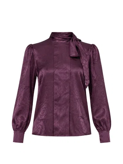 Nissa Satin Viscose Top In Purple