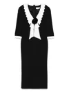 Nissa Scallop-collar Midi Dress