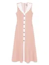 Nissa Scallop-collar Midi Dress