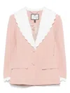 Nissa Scalloped-lapels Blazer In Pink