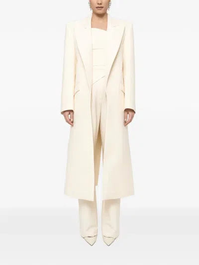 Nissa Sequin-embellished Coat In White