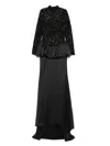 Nissa Sequin-embellished Lace Gown In Black