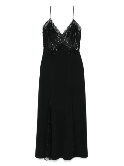 Nissa Sequin-embellished Midi Dress In Black
