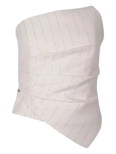 Nissa Sequin-embellished Top In Neutral