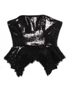 Nissa Sequin Peplum Top In Black