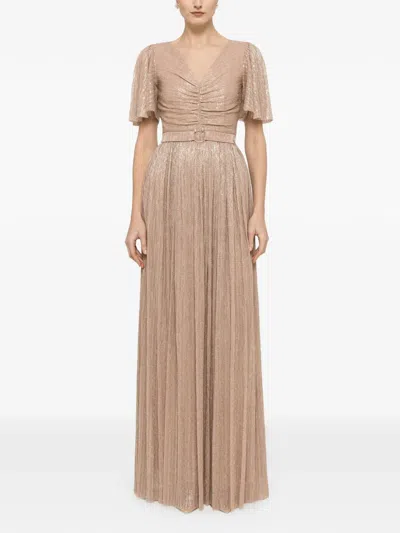 Nissa Sequin-applique Maxi Dress In Neutral