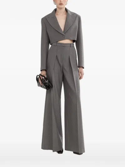 Nissa Sequined Cropped Blazer In Gray