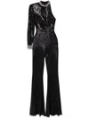 Nissa Sequined Flared Jumpsuit In Black