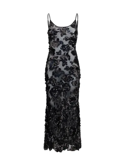 Nissa Sequin-embellished Dress In Black