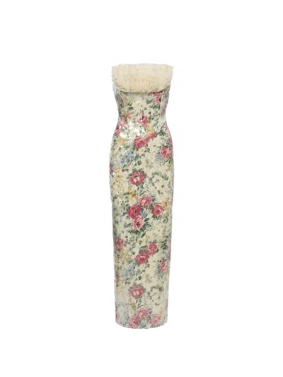Nissa Sequin-embellished Ruffled Midi Dress In Multi