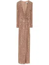 Nissa Sequinned Gown In Neutrals