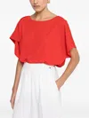 Nissa Short Sleeve Top In Red